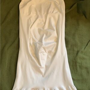 White stretchy maternity slip dress